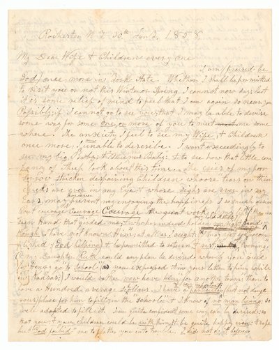 Dopis napsaný Johnem Brownem a Frederickem Douglassem Brownově ženě a dětem, 30. ledna 1858. od Frederick Douglass