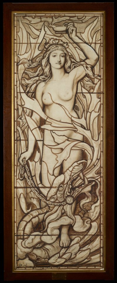 Oheň, ze série The Four Elements, kolem 1888-89 (pero a inkoust s přemývanou tužkou na papíře) od Frederick G. Smith