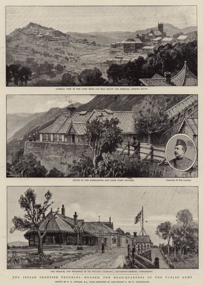 Potíže na indických hranicích, Murree, velitelství paňdžábské armády od Frederick George Cotman