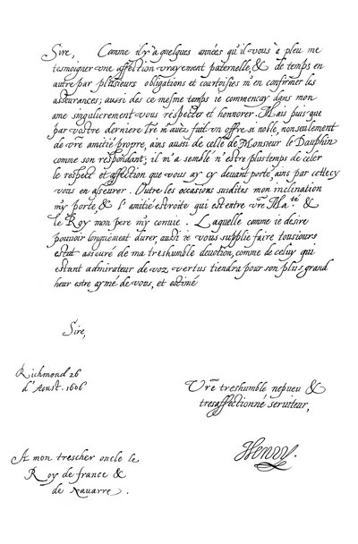 Dopis Henryho Fredericka, prince z Walesu, francouzskému králi Jindřichu IV., 1606 1865. od Frederick George Netherclift