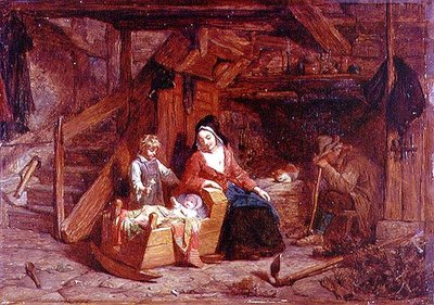 Interiér chaty od Frederick Goodall