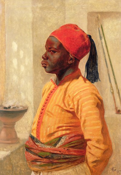 Polodlouhý portrét arabského chlapce od Frederick Goodall