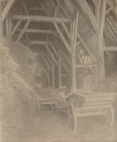 Stodola Great Cokkeswell (u Kelmscottu): Interiér od Frederick H. Evans