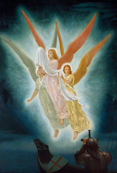 Lancelotova vize svatého grálu od Frederick Hamilton Jackson