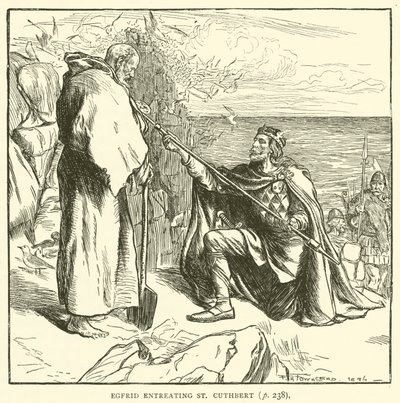 Egfrid prosící svatého Cuthberta (rytina) od Frederick Henry Townsend