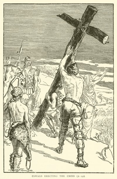 Oswald staví kříž od Frederick Henry Townsend