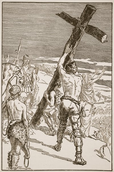 Oswald staví kříž, ilustrace z 