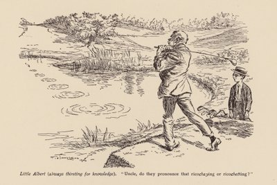 "Strýčku, říká se tomu Ricoshaying nebo Ricochetting" (litografie) od Frederick Henry Townsend