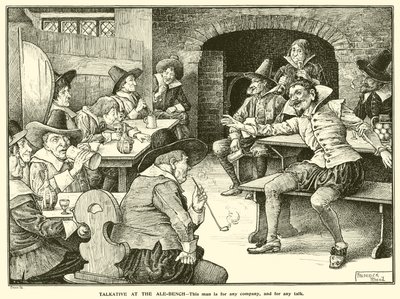 Talkative at the Ale-Bench (rytina) od Frederick Hurten Rhead