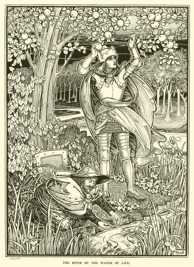 Řeka vody života (rytina) od Frederick Hurten Rhead