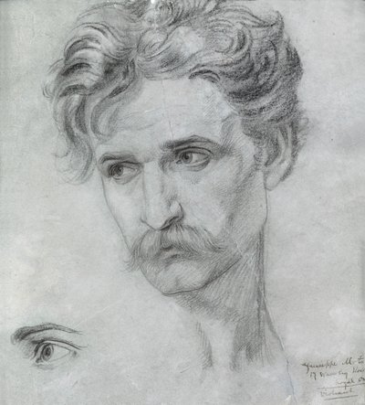 Studie Giuseppe Moto (křída na papíře) od Frederick James Sheilds