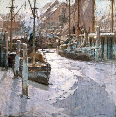 Ice Bound Vessels (olej na plátně) od Frederick John Mulhaupt