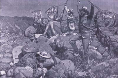 Předstíraná kapitulace, která přivedla Liverpool do zoufalé pozice, ilustrace z After Pretoria: The Guerilla War, 1902 od Frederick Judd Waugh