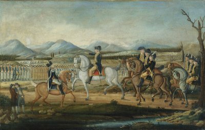 Washington Recenze západní armády ve Fort Cumberland, Maryland, po roce 1795. od Frederick Kemmelmeyer