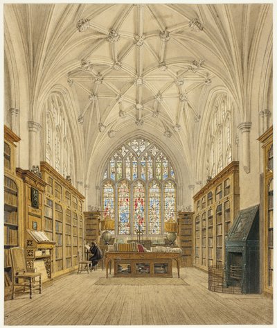 Knihovna Winchester College od Frederick Mackenzie