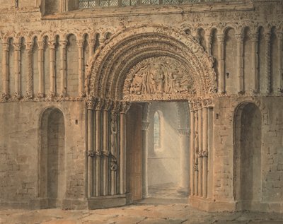 The West Door, Rochester Cathedral, Kent od Frederick Mackenzie