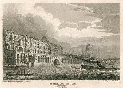 Pohled na Somerset House, The Strand, Londýn, od Temže, Westminster od Frederick Mackenzie