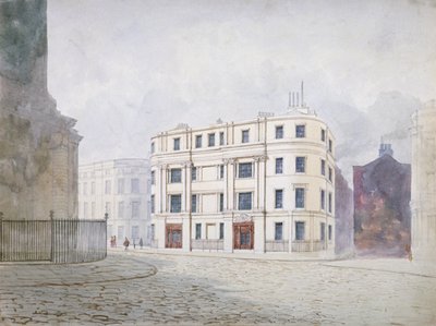 Pohled na jih na západním konci King William Street, City of London, 1850 od Frederick Napoleon Shepherd