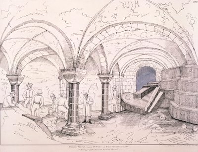 Krypta St Mary-le-Bow, c1819 od Frederick Nash