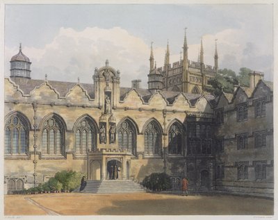 Exteriér Oriel College, ilustrace z 