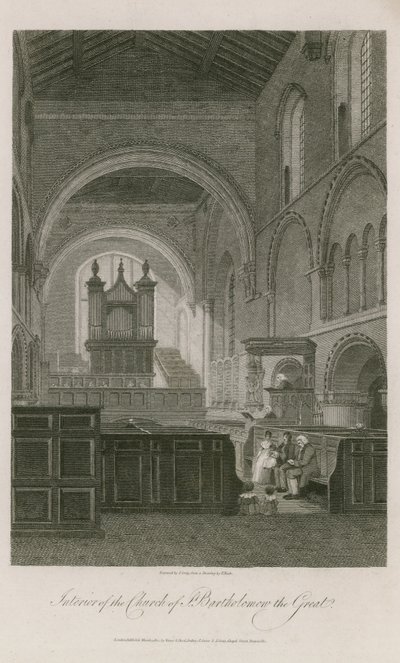 Interiér kostela svatého Bartoloměje Velikého od Frederick Nash