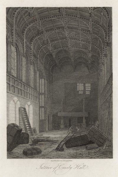 Interiér Crosby Hall od Frederick Nash