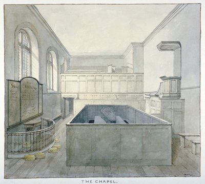 Vnitřní pohled na kapli ve věznici Newgate, Old Bailey, City of London, 1840 od Frederick Nash