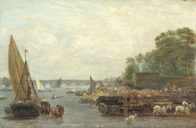 Westminster Bridge, c.1820-30 (olej na panelu) od Frederick Nash