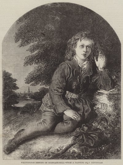 Whittington odpočívá na Highgate-Hill od Frederick Newenham