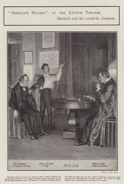 Představení Sherlocka Holmese v divadle Lyceum v Londýně (litho) od Frederick Pegram