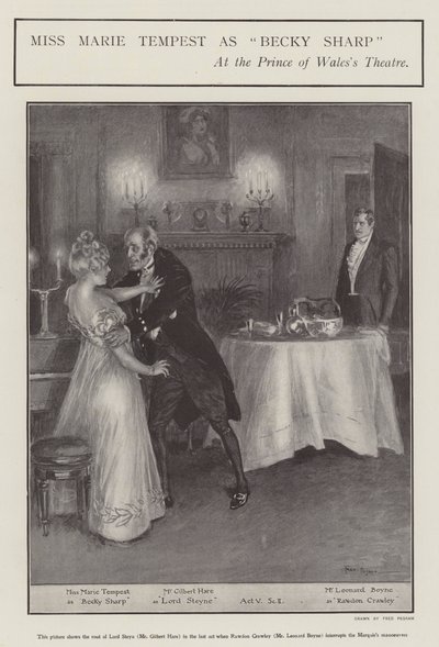 Slečna Marie Tempest jako Becky Sharp v Prince of Wales