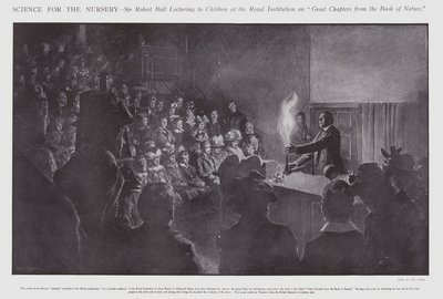 Sir Robert Ball přednáší dětem v Royal Institution (litho) od Frederick Pegram