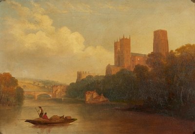 Durham from the River (olej na plátně) od Frederick Richard (manner of) Lee