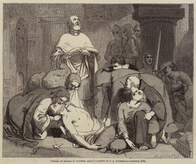 Pohřeb Harolda v opatství Waltham od Frederick Richard Pickersgill