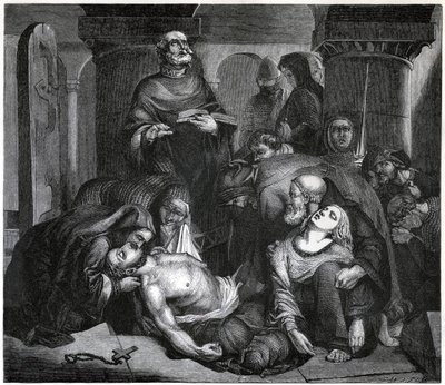 Pohřeb Harolda ve Waltham Abbey, 1847 od Frederick Richard Pickersgill