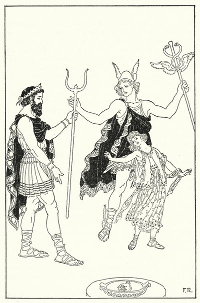 Quicksilver spěchal Proserpinu pryč z paláce Pluto (litho) od Frederick Richardson