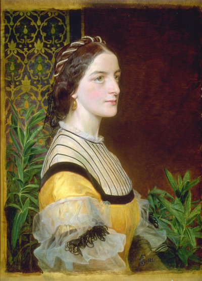 Portrét dámy, pravděpodobně Anne Simms Reeve z Brancaster Hall, Norfolk od Frederick Sandys