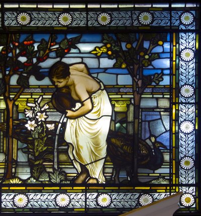 Londýn, Thomas Goode Showroom, South Audley Street, GE Cooke, připisován Frederick Vincent Hart (1843-1914), Classical Maidens In A Garden, 1876 od Frederick Vincent Hart