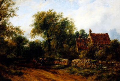 Krajina s figurami, cca 1840 (olej na plátně) od Frederick Waters Watts
