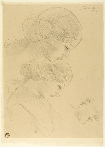 Náčrty profilu ženy od Frederick William Burton