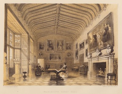 Charlecote Great Hall (akvatinta) od Frederick William Hulme