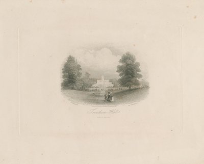 Trentham Hall: rytina (vinětace), nd [c 1843] (tisk) od Frederick William Hulme