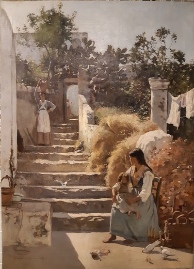 Scéna na Capri od Frederick William Jackson