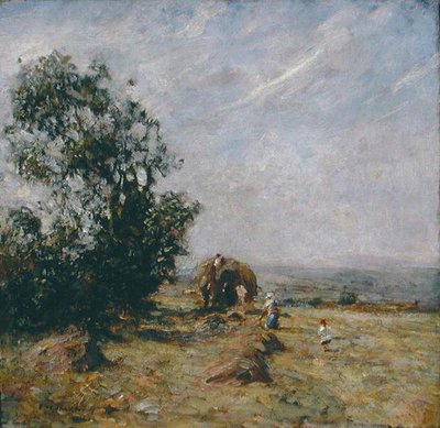 Scéna sklizně (olej na palubě) od Frederick William Jackson