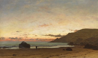 Pobřežní scéna s mužem a psem, 1886 od Frederick William Meyer