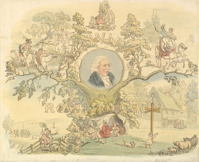 Design pro titulní stránku ve způsobu Rowlandson, 1858-1914. od Frederick William Pailthorpe