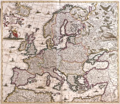 Mapa Evropy (lept od Frederick de Wit