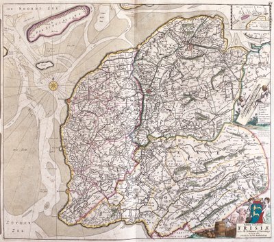 Mapa Fríska (Německo) (lept od Frederick de Wit