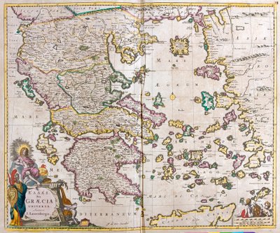 Mapa Řecka (lept od Frederick de Wit