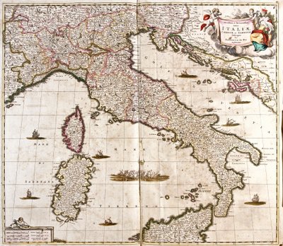 Mapa Itálie, Korsiky a Sardinie (lept od Frederick de Wit